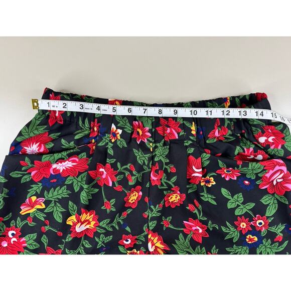 W118 by Walter Baker Women’s Floral Pants Size L Black Elastic Waist Tapered Leg - Picture 6 of 9